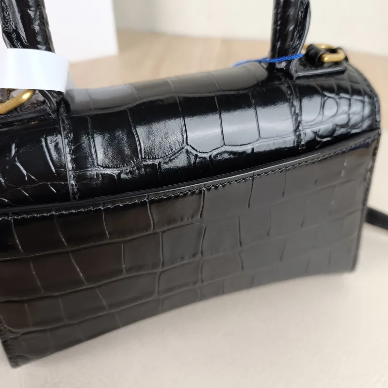 BALENCIAGA Crossbody Bag Hourglass Hourglass Bag Black CC alfskin Mini 19 × 8 × 13 cm — detail view 11 of 11