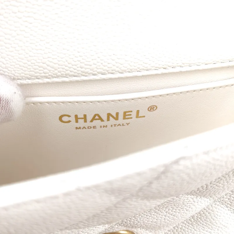 Chanel Crossbody Bag White Grained Calfskin 18 × 5 × 12 cm — detail view 13 of 13