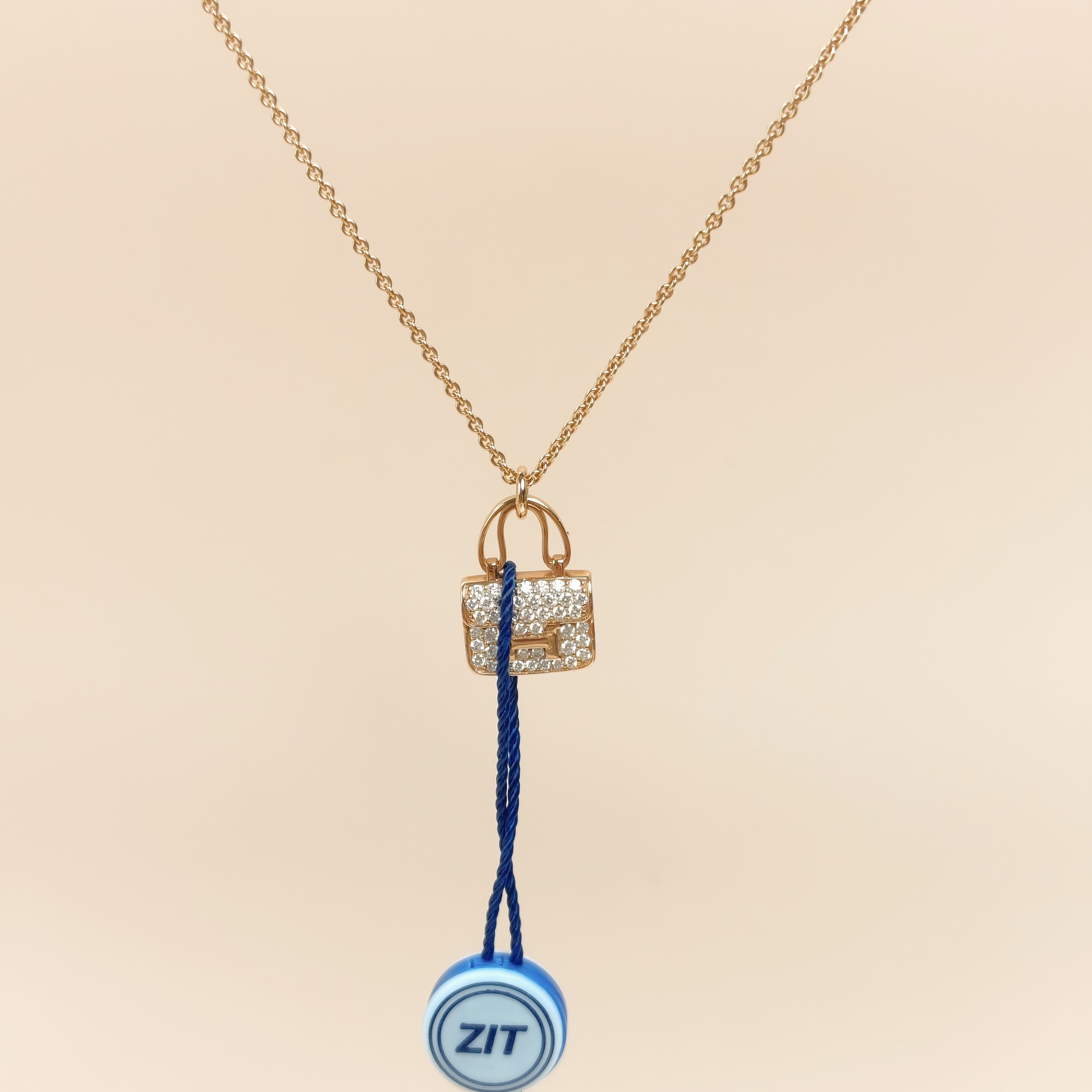 Hermès Necklace Amulettes Constance Pavé Diamond Necklace Rose Gold 18KR ose Gold One Size40cm