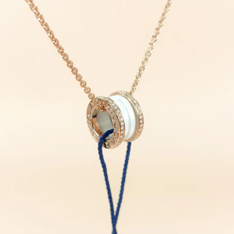 Bvlgari Necklace B.ZERO1Collection White Pavé Diamond Rose Gold Rose Gold 18KR ose Gold One Size 44cm — cover view 2 of 7