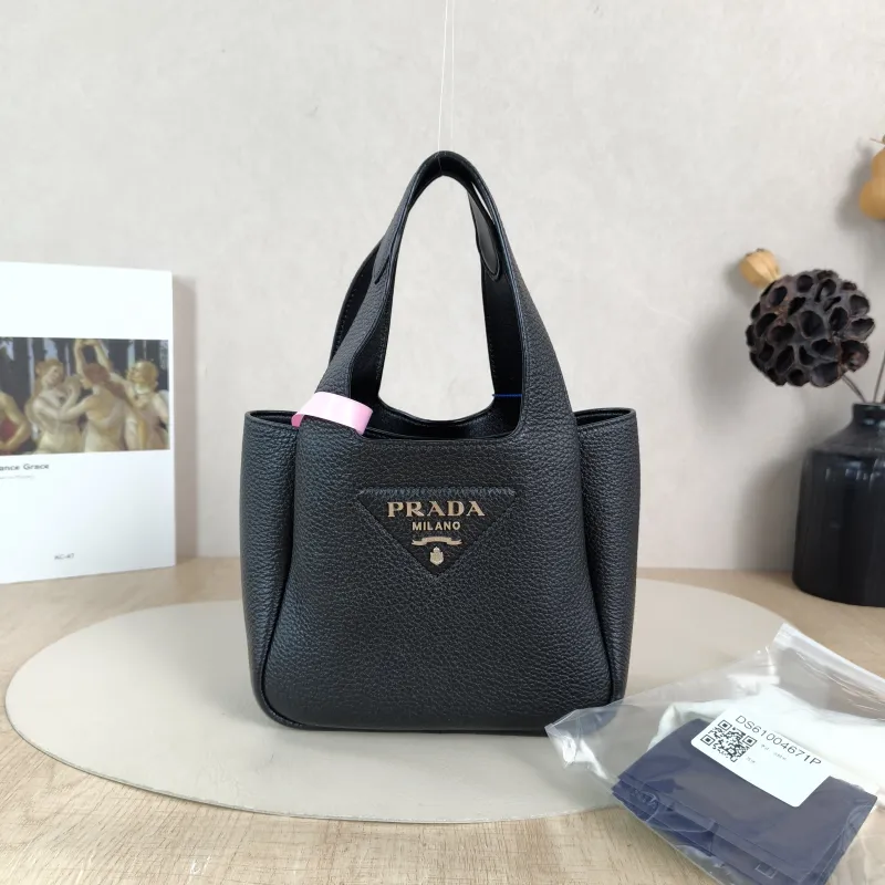 PRADA Shoulder Bag Black Calfskin Mini 18 × 9 × 16 cm — cover view 4 of 6