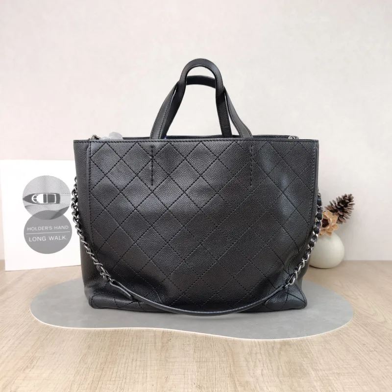 Chanel Shoulder Bag Tote Bag Black Grained Calfskin 33 × 14 × 26 cm — cover view 5 of 5