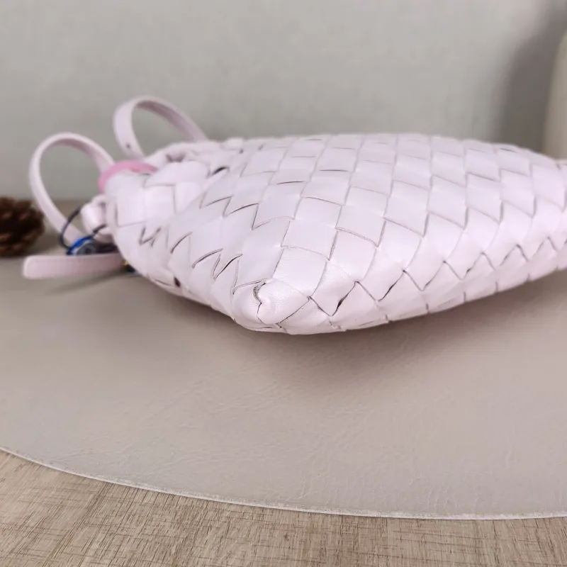 Bottega Veneta Top Handle Bag Hop Woven Top Handle Crossbody Bag Pink Calfskin One Size 24*24 — detail view 6 of 8