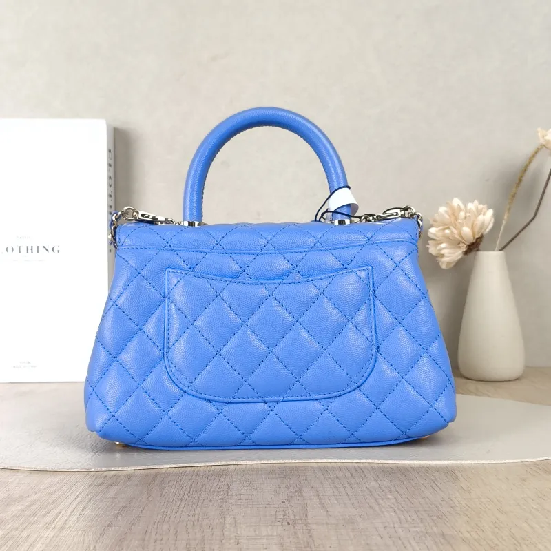 Chanel Top Handle Bag Coco Handle​Blue Grained Calfskin Small24 × 10 × 14 cm — cover view 3 of 5