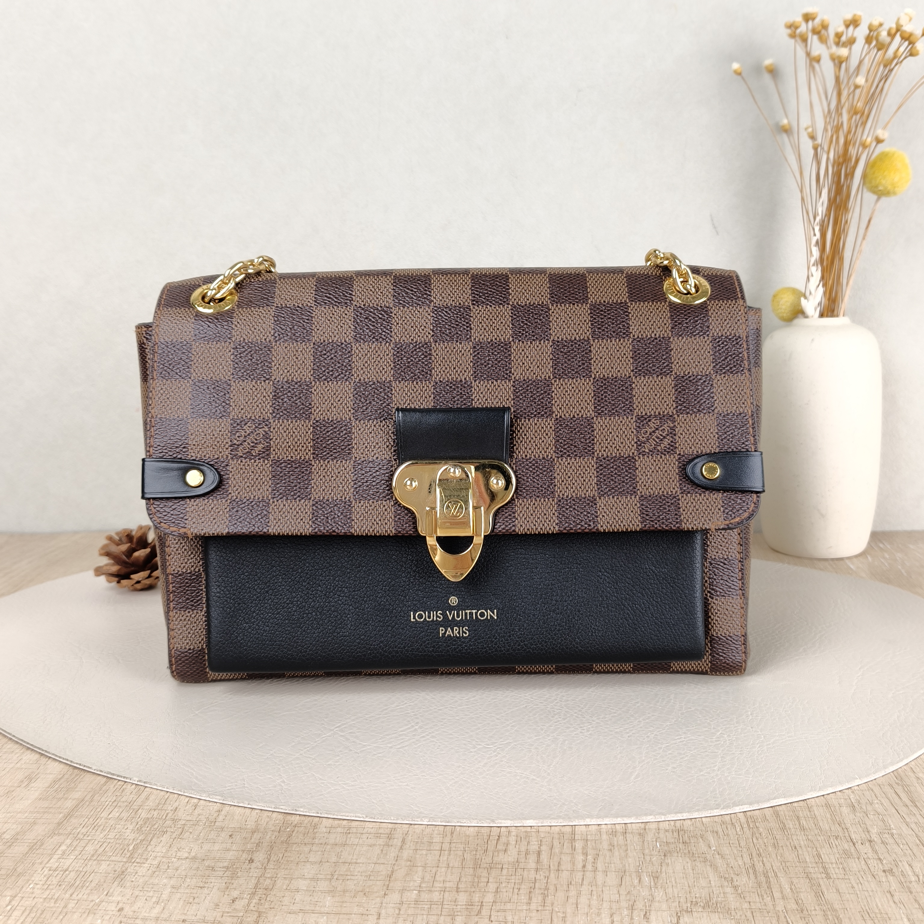 Louis Vuitton Shoulder Bag VAVIN Brown PVC Small25 × 9.5 × 17 cm
