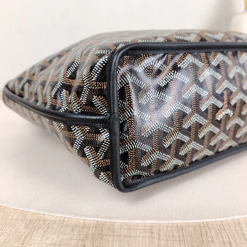 GOYARD Top Handle Bag ANJOU Shopping Tote Black ine Canvas Mini 19.5 × 9 × 19.5 cm — detail view 10 of 10