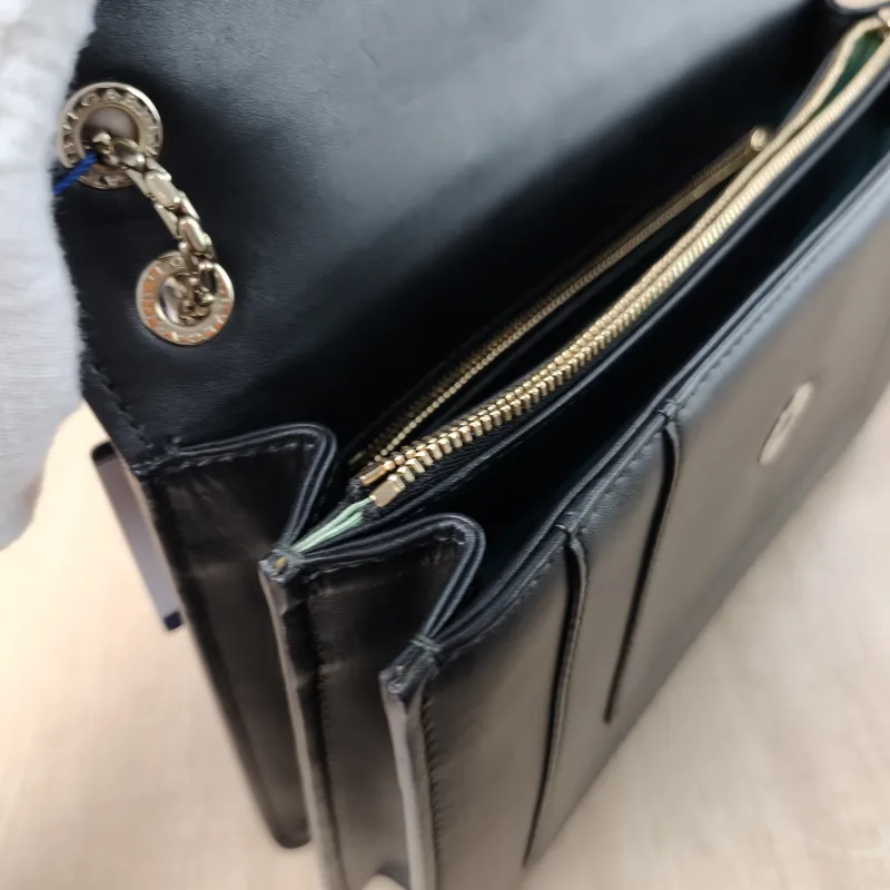 Bvlgari Shoulder Bag Serpenti Forever Collection Crossbody Bag Black Calfskin Medium 27.5 × 7 × 18 cm — detail view 7 of 12