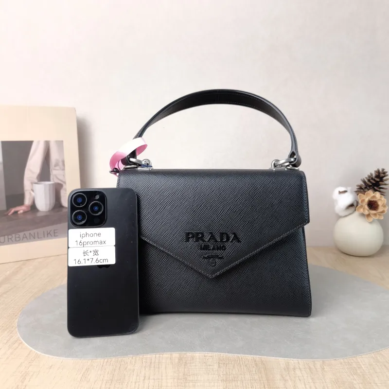 PRADA Shoulder Bag Shoulder Bag Black Calfskin One Size 24 × 12 × 17 cm — cover view 4 of 5