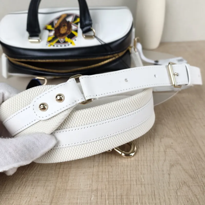 DIOR Top Handle Bag D-Vibe Bowling Bag White Calfskin Medium25 × 9.5 × 16 cm — detail view 2 of 12