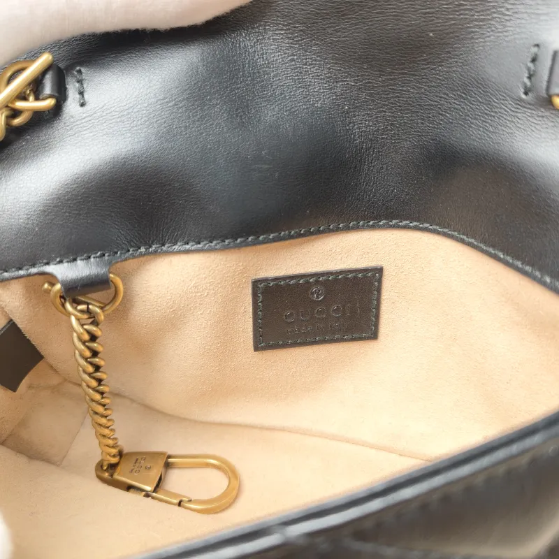 GUCCI Crossbody Bag GG Marmont Mini Marmont Mini Black Calfskinmini16.5 × 4.5 × 9.5 cm — detail view 6 of 9