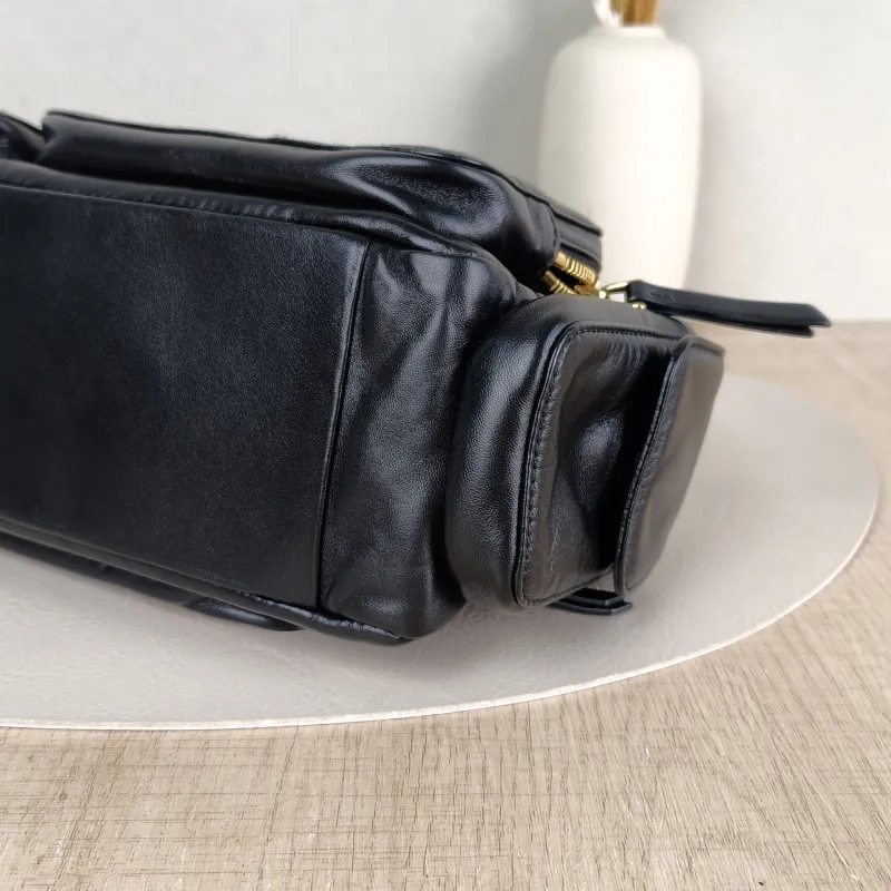 Miumiu Top Handle Bag Pocket Top Handle Bag Black Lambskin 32 × 12 × 13 cm — detail view 15 of 15