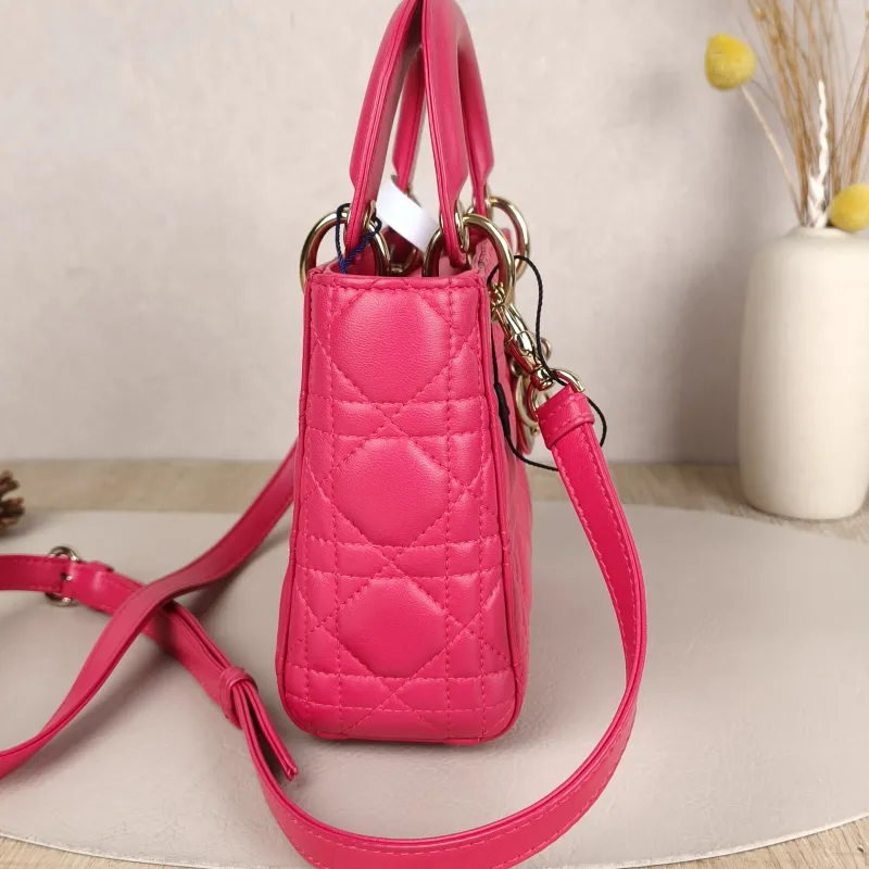 DIOR Lady Lady Dior Bag mini Pink Lambskin · Shoulder Strap Dust Bag · 17 × 7 × 15 cm — cover view 7 of 9