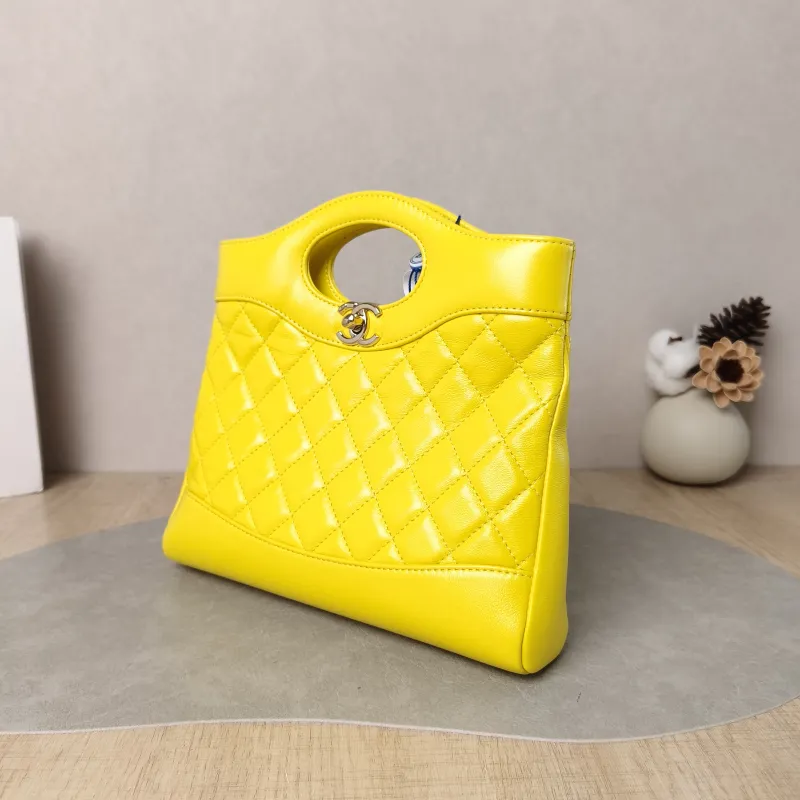 Chanel Crossbody Bag 31Bag Yellow Waxed Leather Mini 23 × 5.5 × 22 cm — cover view 3 of 5