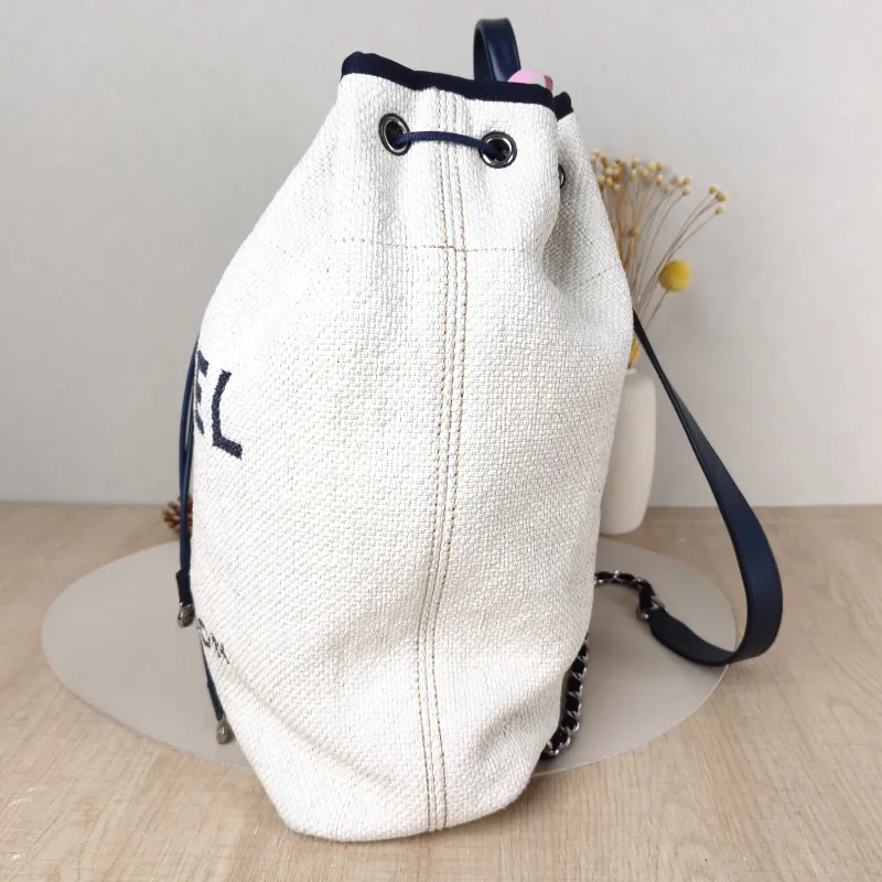 Chanel Backpack Backpack White Blue One Size 33 × 12 × 39 cm 23 — detail view 4 of 10
