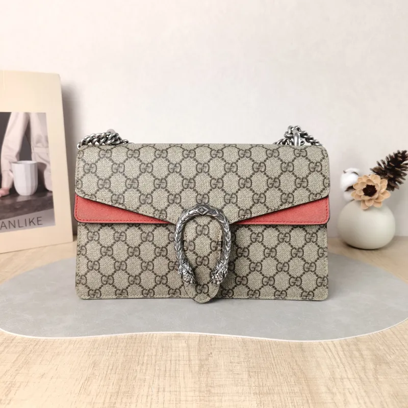 GUCCI Crossbody Bag Dionysus Red PVC Medium 28 × 9 × 17 cm