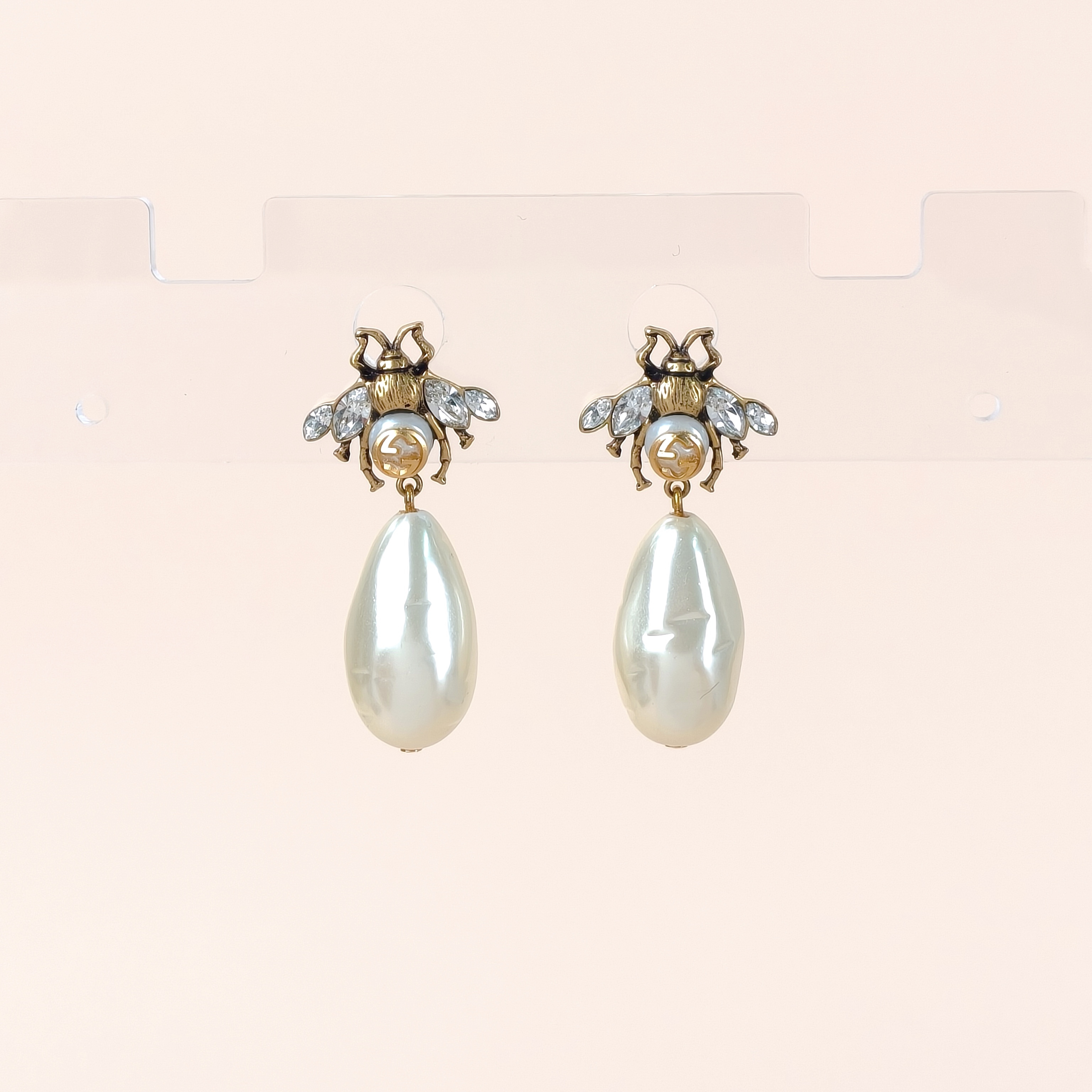 GUCCI Earrings Pearl Earrings Gold Pearl One Size