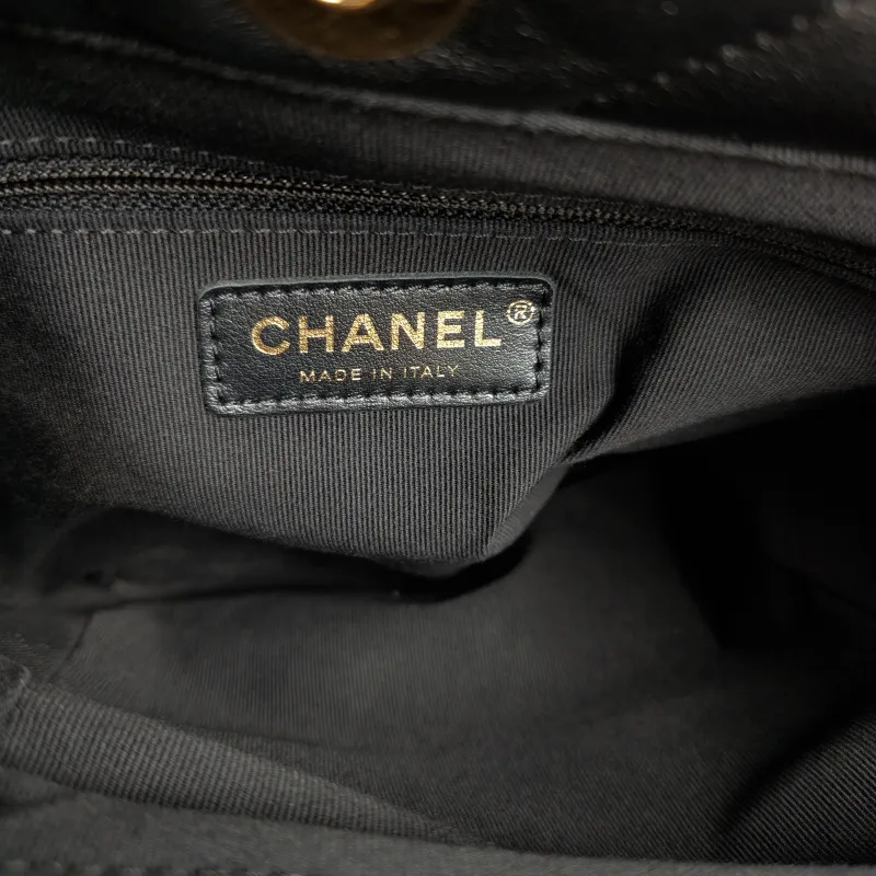 Chanel Shoulder Bag 22b Small Shopping Tote Black Lambskin Small 25 × 10 × 20 cm — detail view 3 of 13