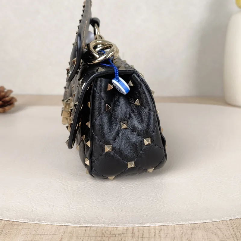 Valentino Shoulder Bag Rockstud Spike Shoulder Bag Black Lambskinmini14 × 6 × 10 cm — detail view 12 of 15
