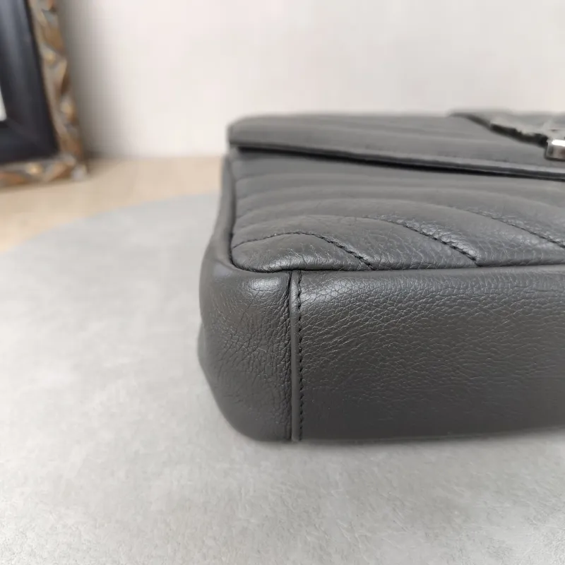 SAINT LAURENT Shoulder Bag COLLEGE Grey Calfskin24 × 6.5 × 17 cm — detail view 7 of 16
