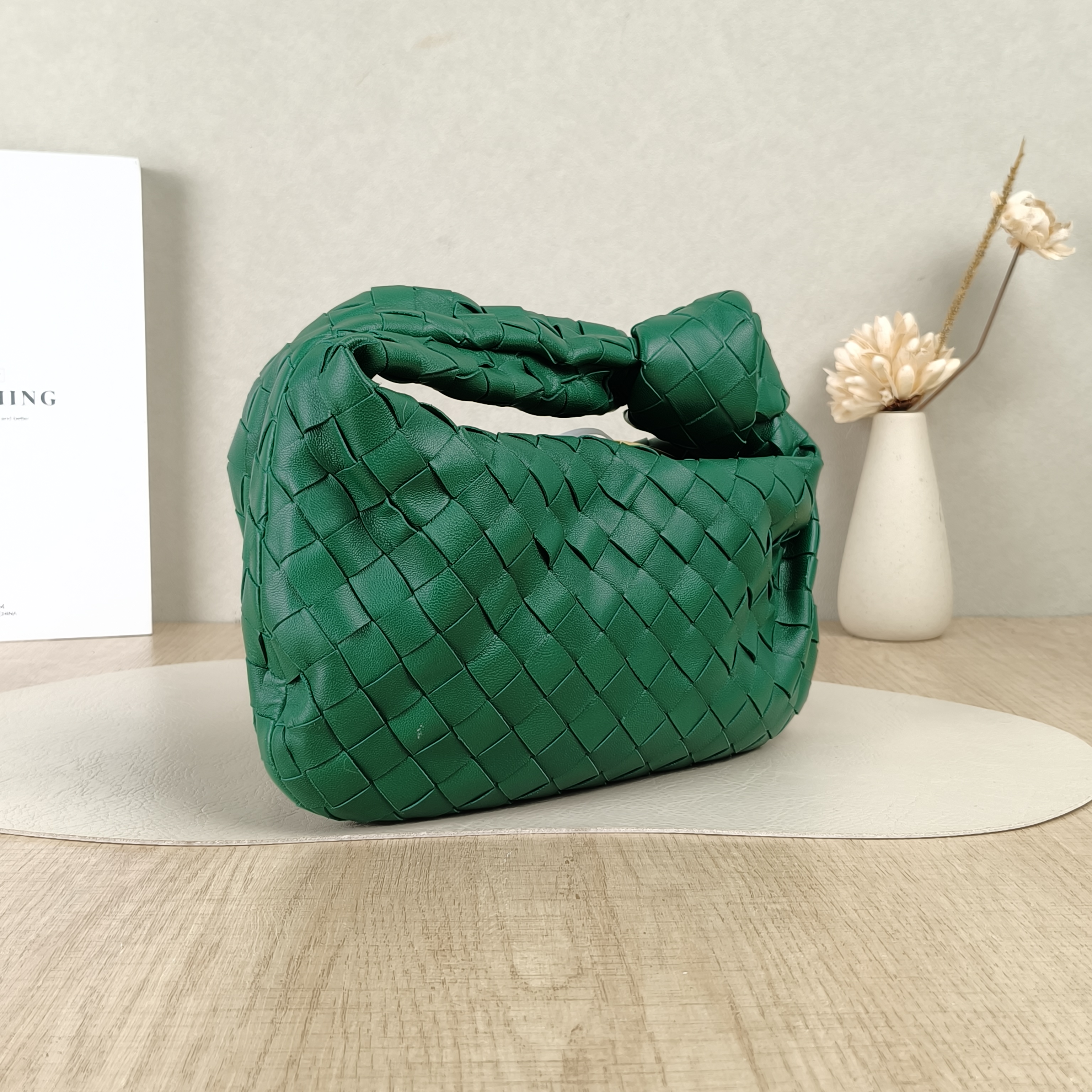 Bottega Veneta Top Handle Bag Jodie Green Lambskinmini28 × 8 × 23 cm — cover view 4 of 5
