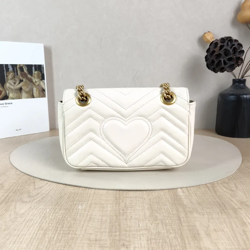 GUCCI Crossbody Bag GG Marmont Small Marmont 22White Calfskin Small22 × 6 × 13 cm — cover view 4 of 5