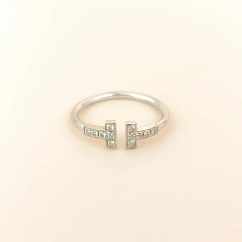 Tiffany&Co. Ring TC ollection 18KW hite Gold Diamond 18KW hite Gold Diamond One Size 54