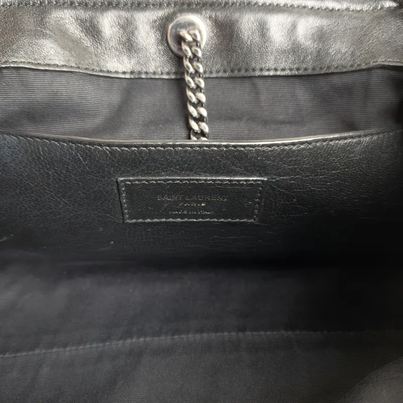 SAINT LAURENT Crossbody Bag NOLITA Black Lambskin Small 22 × 13 × 17.5 cm — detail view 8 of 11