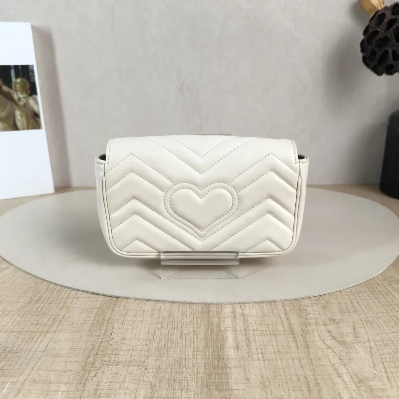 GUCCI Crossbody Bag GG Marmont Mini Marmont Mini White Calfskinmini16.5 × 4.5 × 9.5 cm — cover view 3 of 6