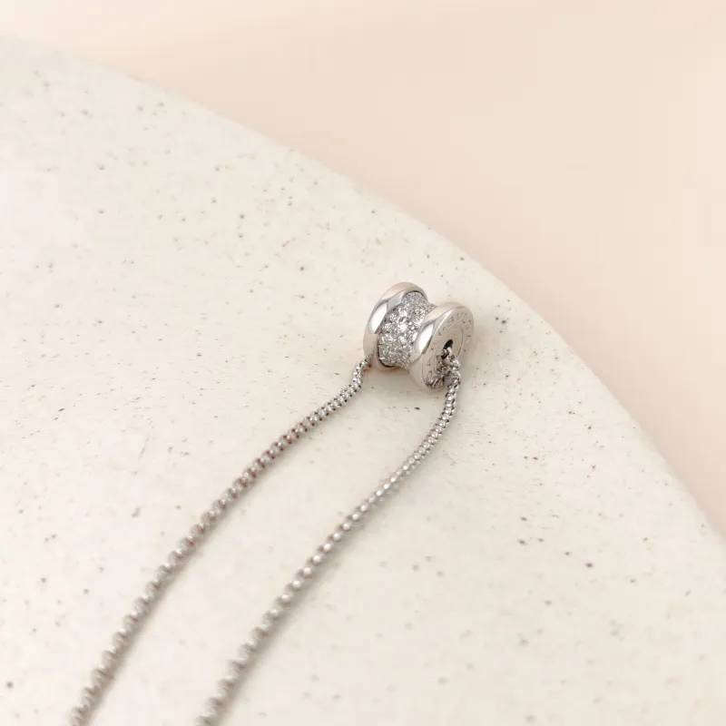 Bvlgari Necklace B.zero1 Pavé Diamond White Gold 18KW hite Gold Diamond Mini 44cm — cover view 11 of 11