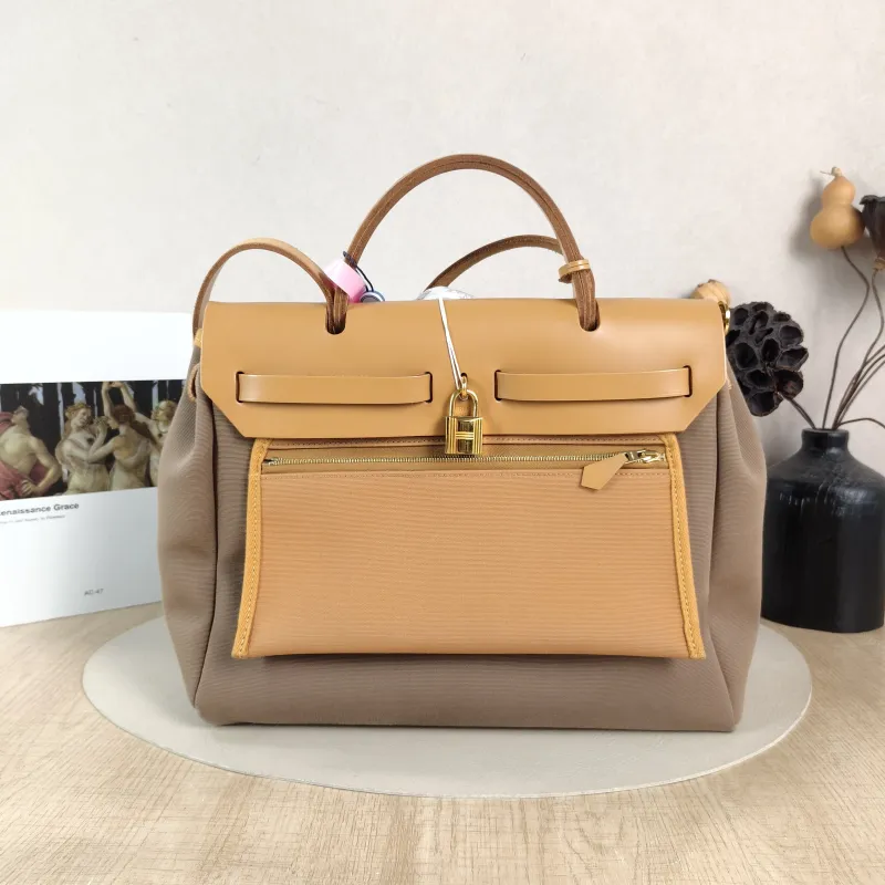 Hermès Crossbody Bag Herbag 31 Calfskin,Canvas Medium 30.5 × 11 × 25.5 cm B — cover view 6 of 6