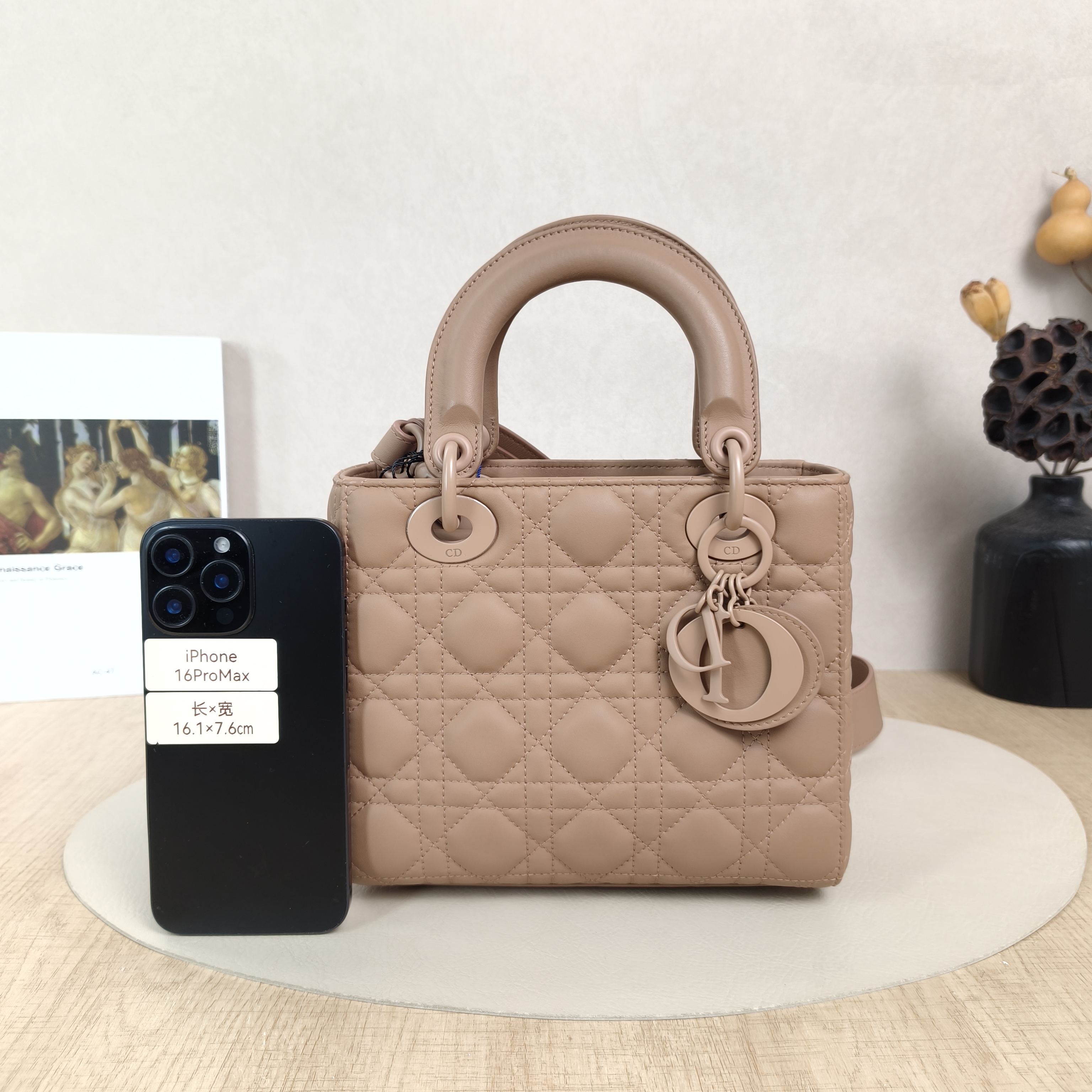 DIOR Top Handle Bag Lady Lady Dior Bag Brown SL ambskin Small20 × 8 × 18 cm — cover view 2 of 5