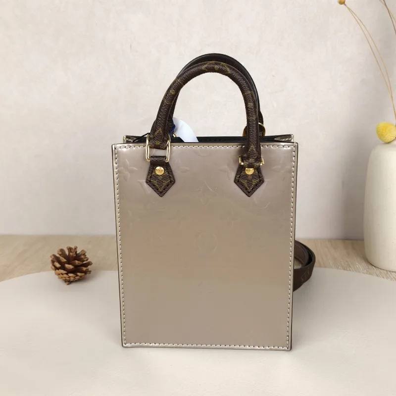 Louis Vuitton Crossbody Bag PETIT SAC PLAT Mini Silver PV Cmini14 × 5 × 17 cm — cover view 3 of 9
