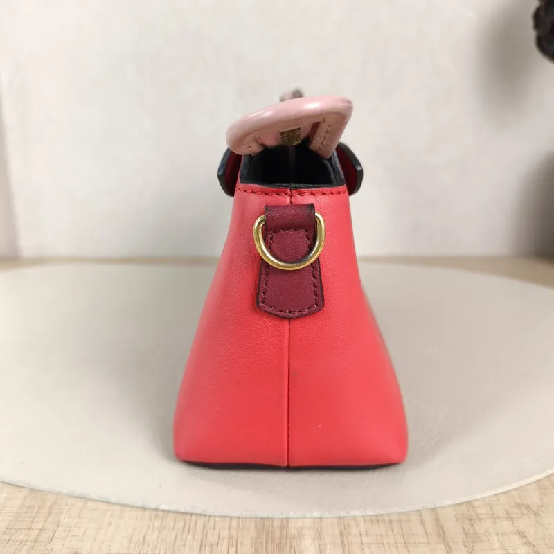 FENDI Crossbody Bag by the way Red Calfskin Mini 20.5 × 9 × 12 cm — detail view 5 of 11