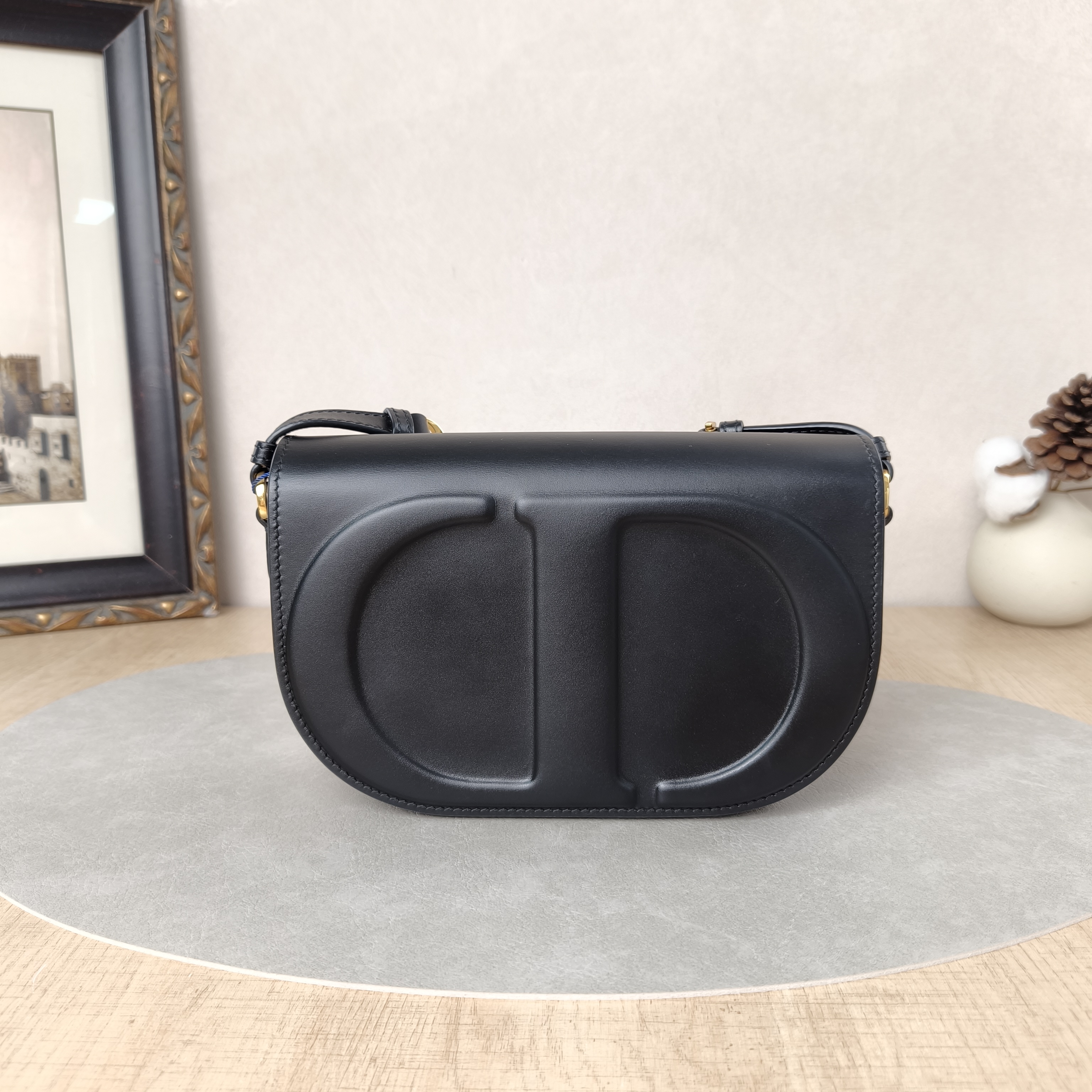 DIOR Crossbody Bag CD Signature Crossbody Bag Black Calfskin One Size21 × 6 × 12 cm
