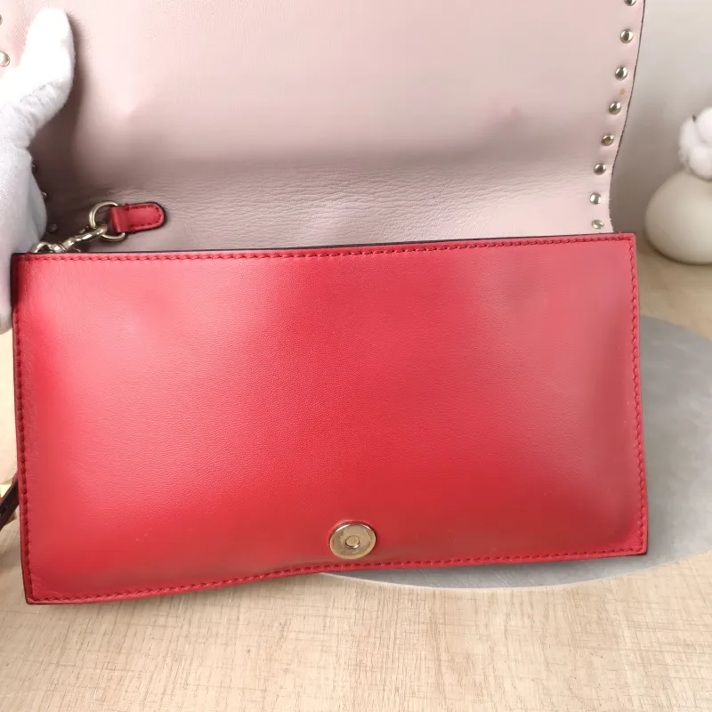 Valentino Clutch Clutch Red Lambskin One Size28 × 2 × 17 cm — detail view 9 of 14
