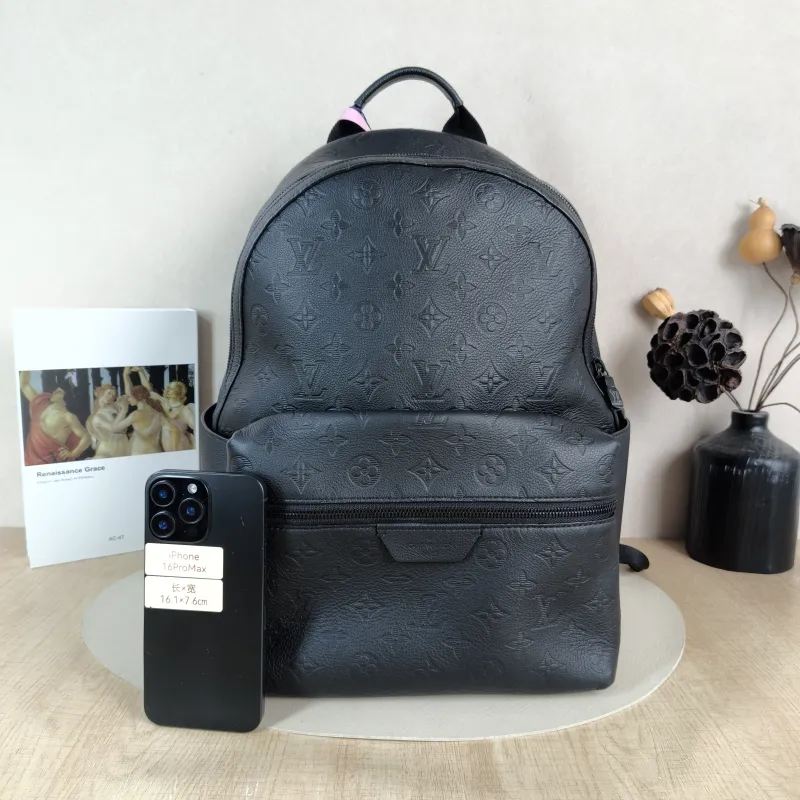 Louis Vuitton Backpack Discovery Backpack Black Calfskin Small 29 × 20 × 38 cm — cover view 4 of 5