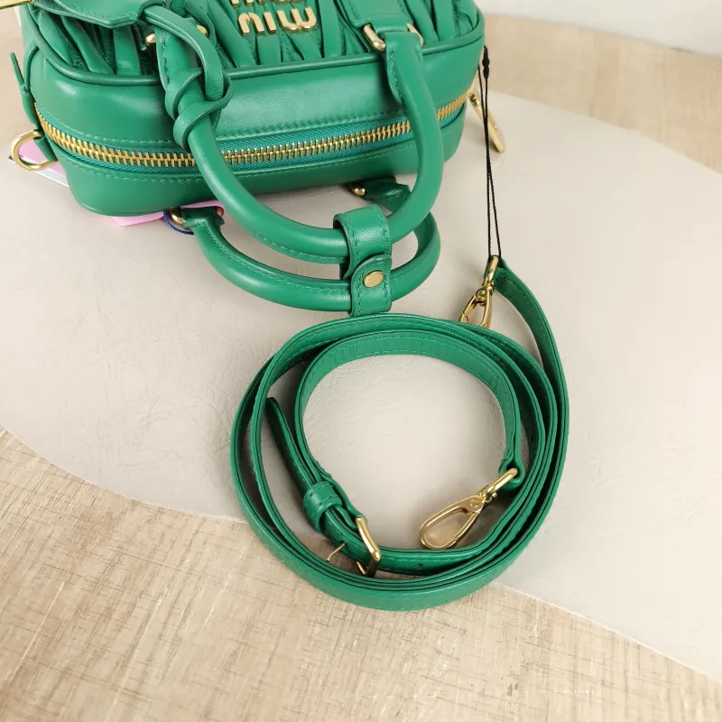 Miumiu Top Handle Bag Arcadie MatelasséCollection Edition Green Lambskin Small 19 × 6 × 13 cm — detail view 6 of 11