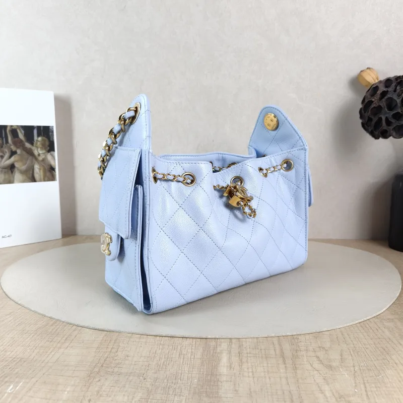 Chanel Crossbody Bag 25Bag Blue Grained Calfskin Mini 22 × 12.5 × 20 cm — cover view 6 of 6