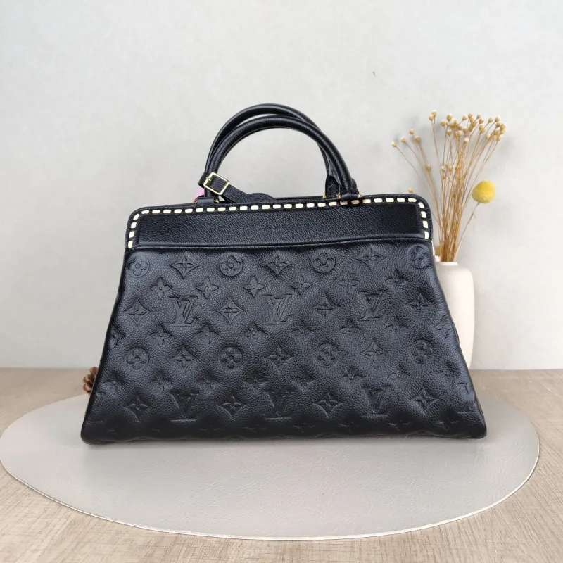 Louis Vuitton Top Handle Bag VOSGES Top Handle Crossbody Bag Black Calfskin One Size 35 × 13 × 22 cm