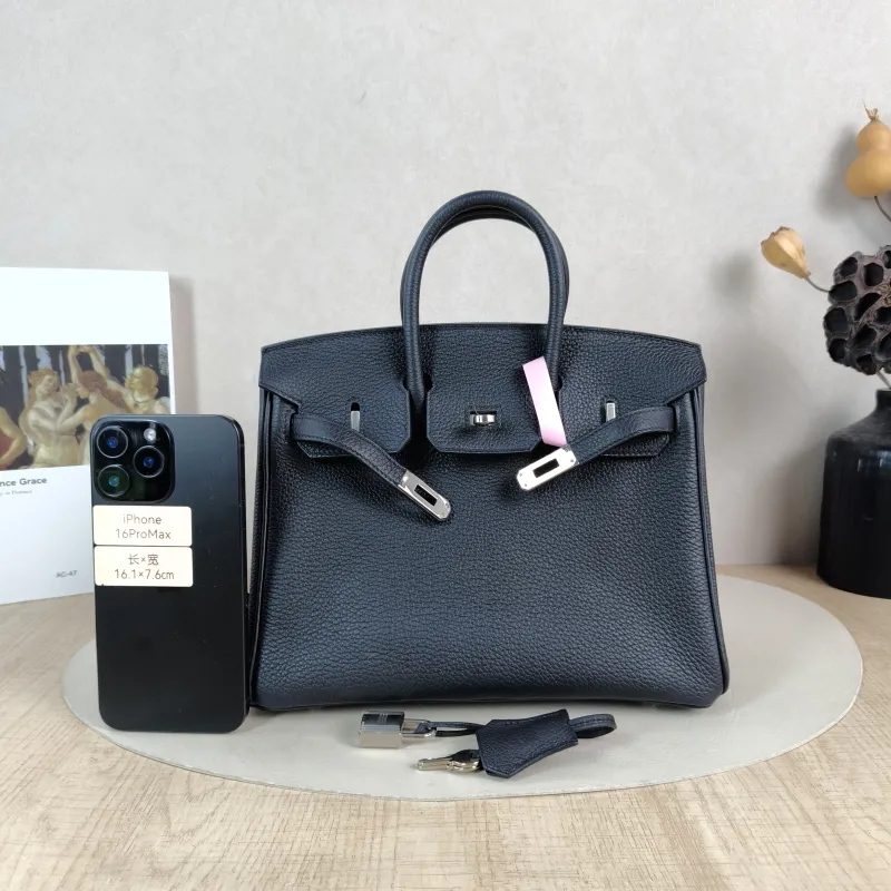 Hermès Top Handle Bag Birkin 25 Silver-Tone Hardware 89Black Silver-Tone Hardware Togo Calfskin Small 25 × 13 × 20 cm G — cover view 2 of 6