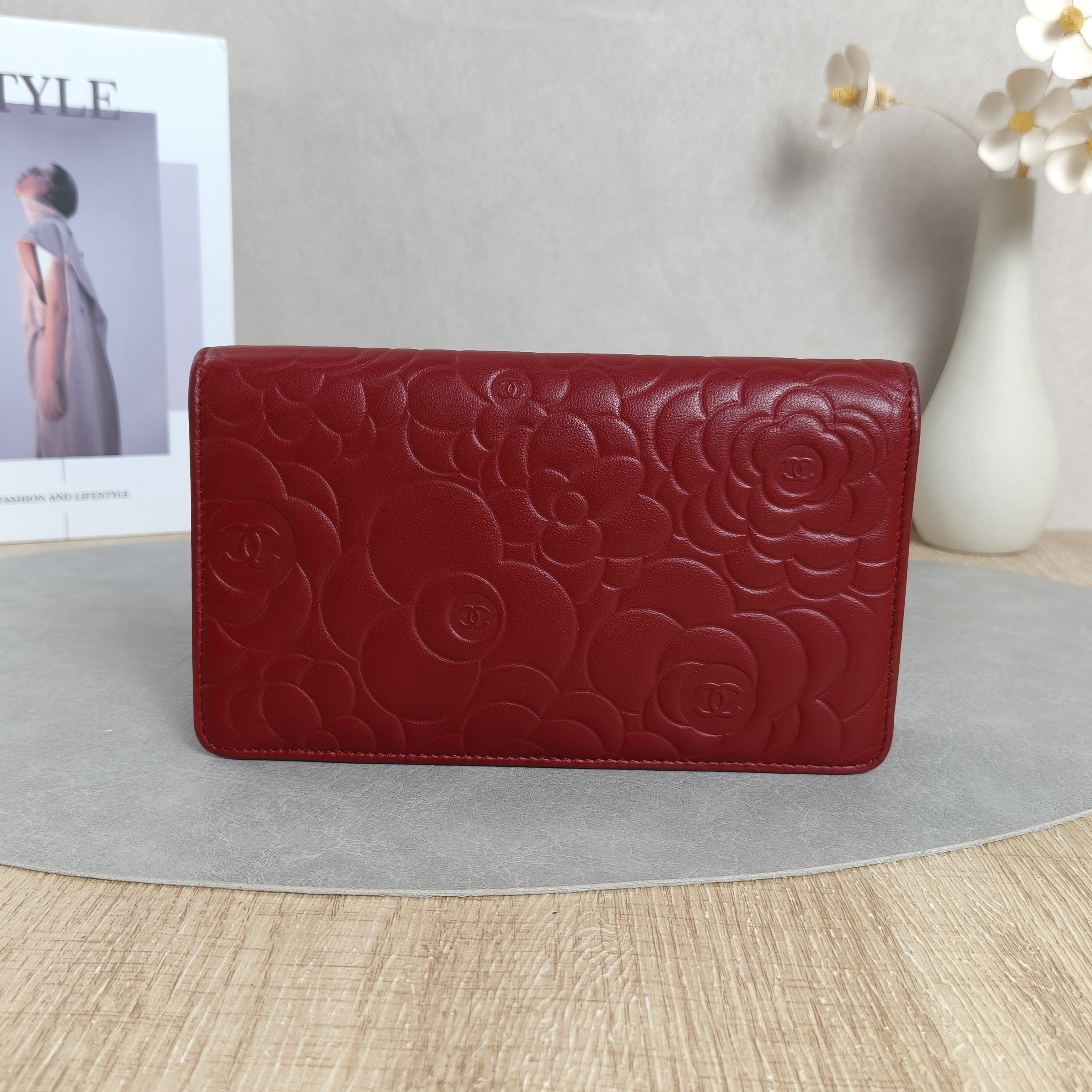 Chanel Wallet Red Lambskin16 · Authenticity Card · 18.5 × 2 × 10.5 cm — cover view 7 of 11