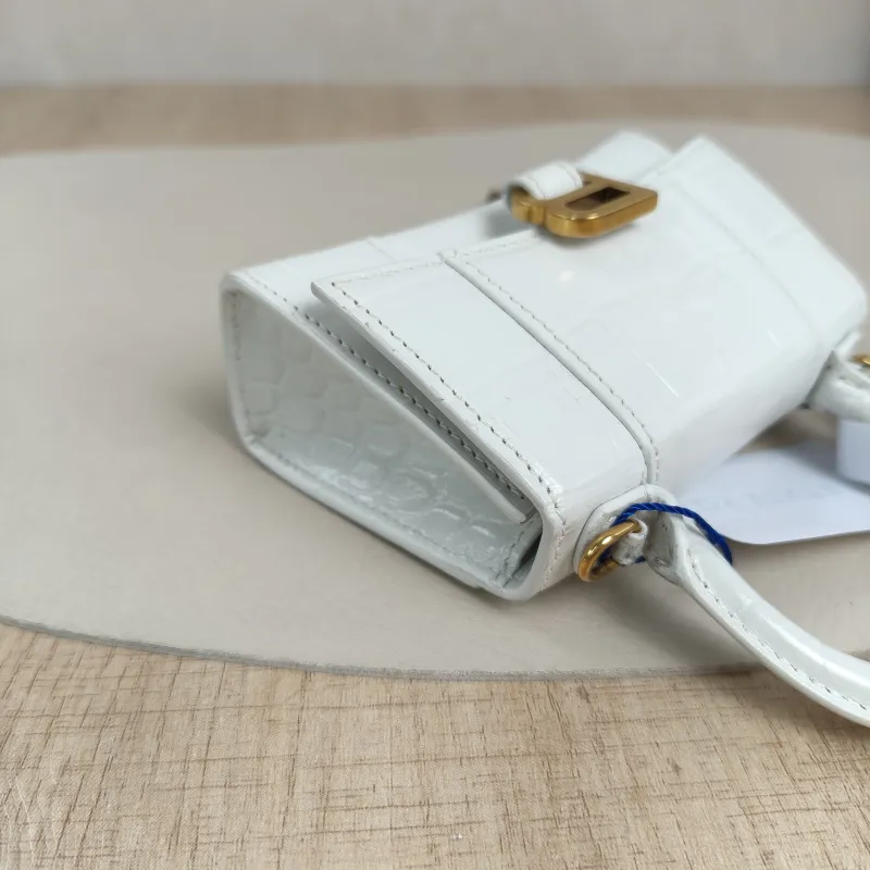 BALENCIAGA Crossbody Bag Hourglass Hourglass Bag White Calfskin Mini12 × 5.5 × 8 cm — detail view 8 of 14