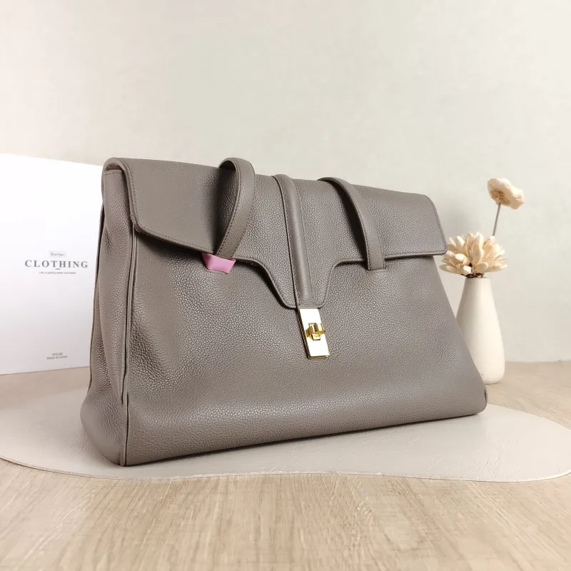 CELINE Shoulder Bag Soft 16Shoulder Bag Grey Calfskin Medium 32 × 15 × 24 cm — cover view 2 of 5