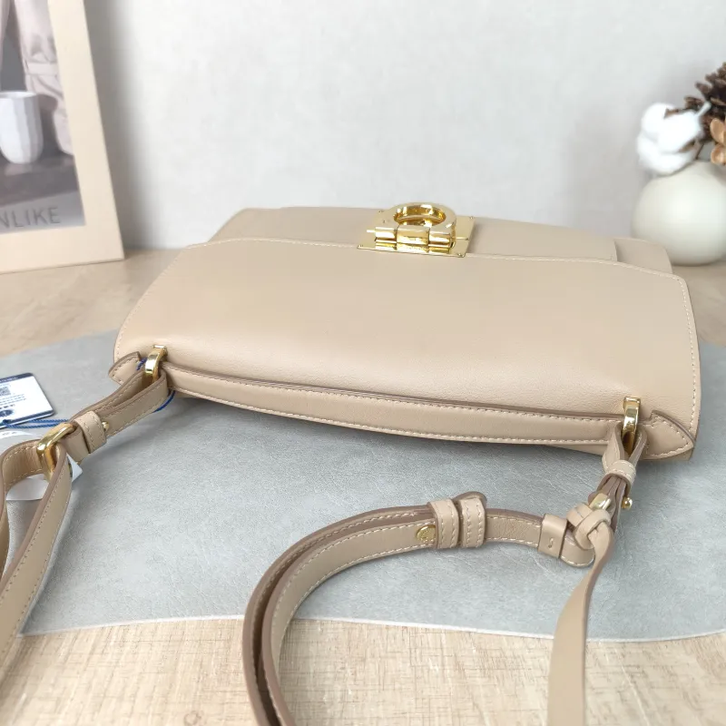 FERRAGAMO Shoulder Bag Shoulder Bag Taupe Calfskin 25.5 × 5 × 16 cm — detail view 5 of 14