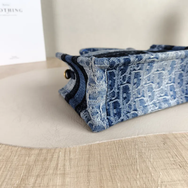 DIOR Top Handle Bag Book Tote Shoulder Strap Edition Blue Mini 21.5 × 7.5 × 13 cm — detail view 3 of 11
