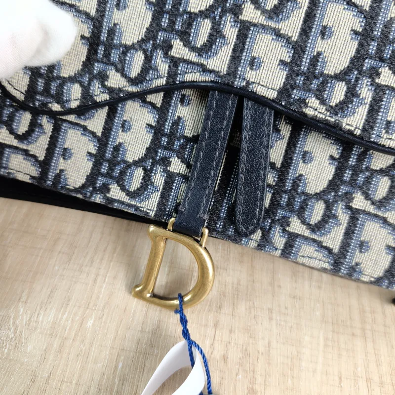 DIOR Belt Bag Saddle Belt Bag Blue Canvas One Size 17 × 3.5 × 10.5 cm — detail view 6 of 11