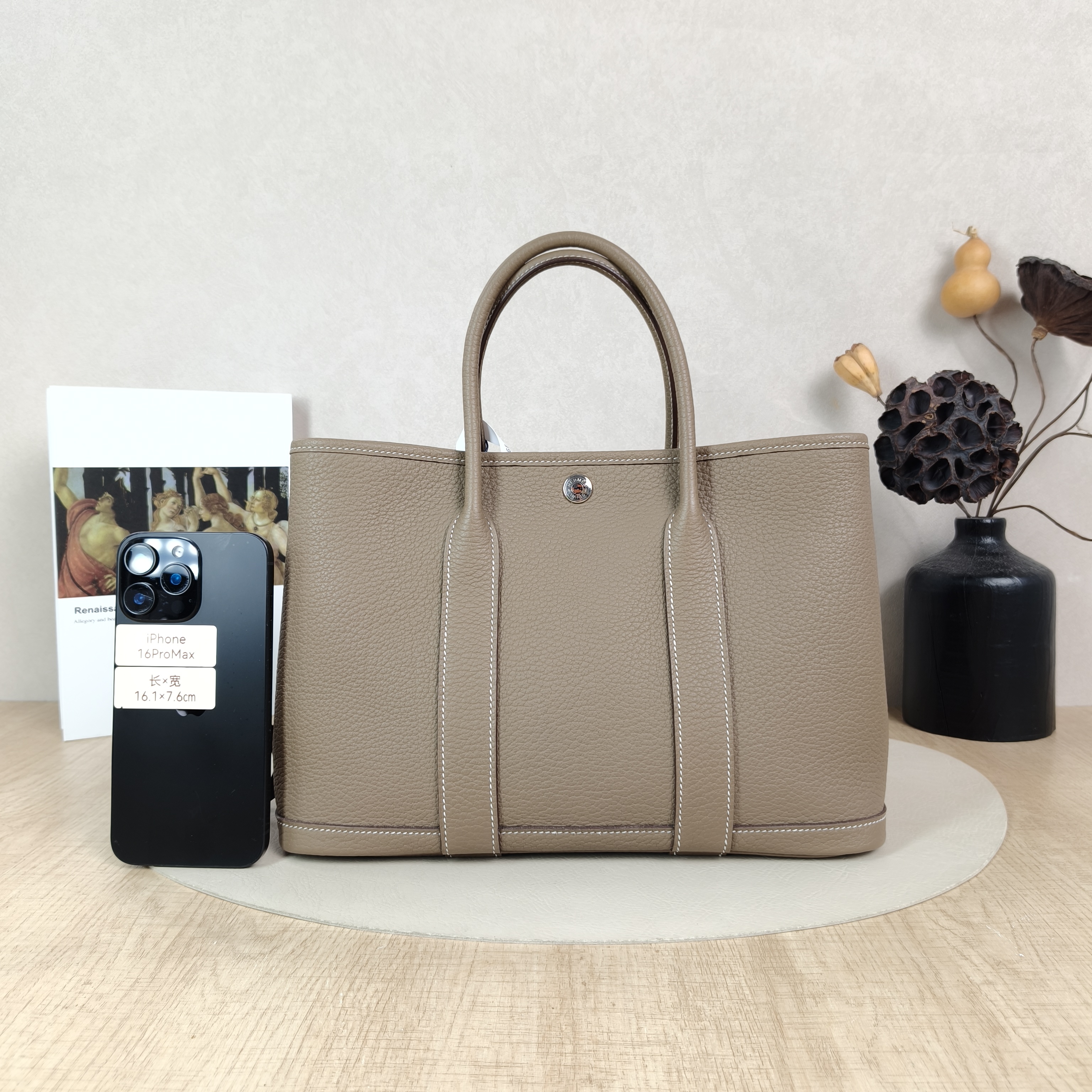 Hermès Top Handle Bag Garden Party 30 3018 Negonda Calfskin Medium30 × 13 × 21 cm — cover view 4 of 6