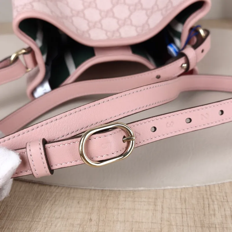 GUCCI Crossbody Bag GG Emblem Pink PVC Small 19 × 11 × 18 cm — detail view 5 of 10