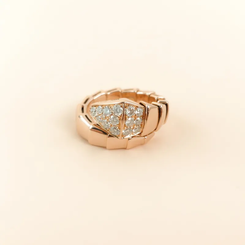 Bvlgari Ring Serpenti Viper Collection Ring Rose Gold Diamond18KR ose Gold One Size s