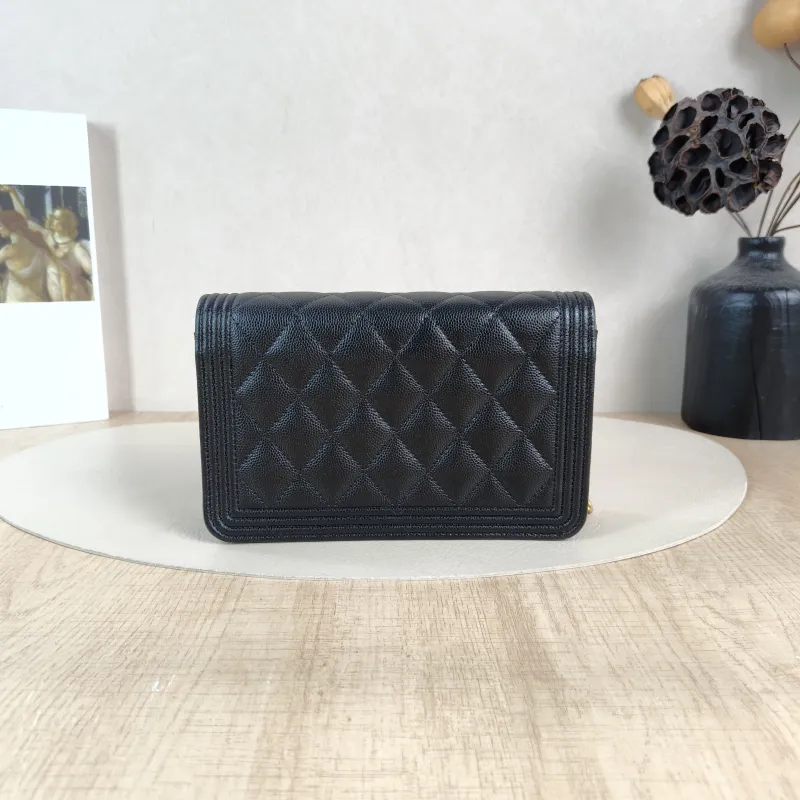 Chanel Crossbody Bag Le Boy​ WOC Black Grained Calfskinmini19.2 × 3.5 × 12.3 cm — cover view 4 of 6